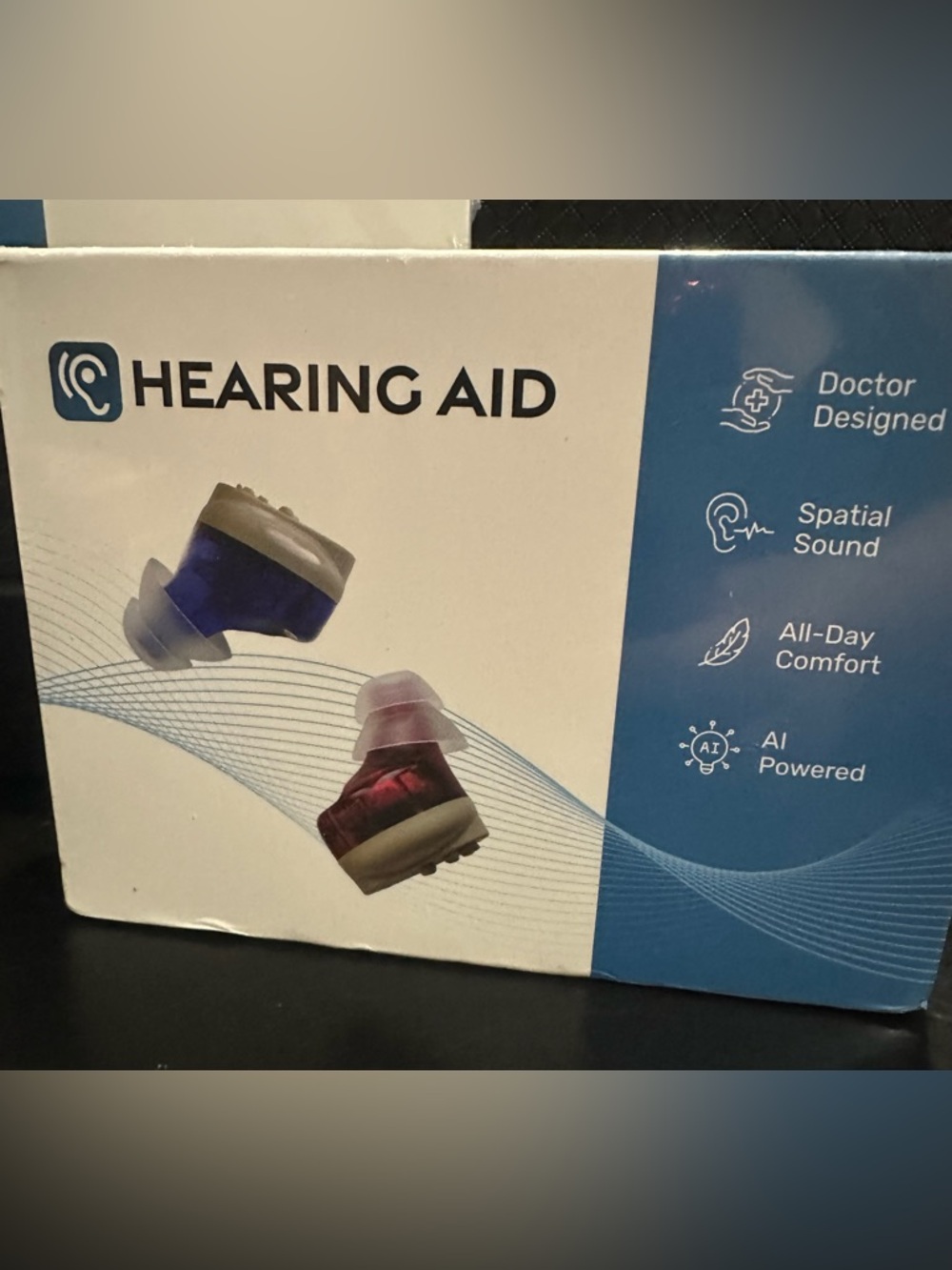 Hearing Aid Wireless In-Ear Devices - Blue & Red